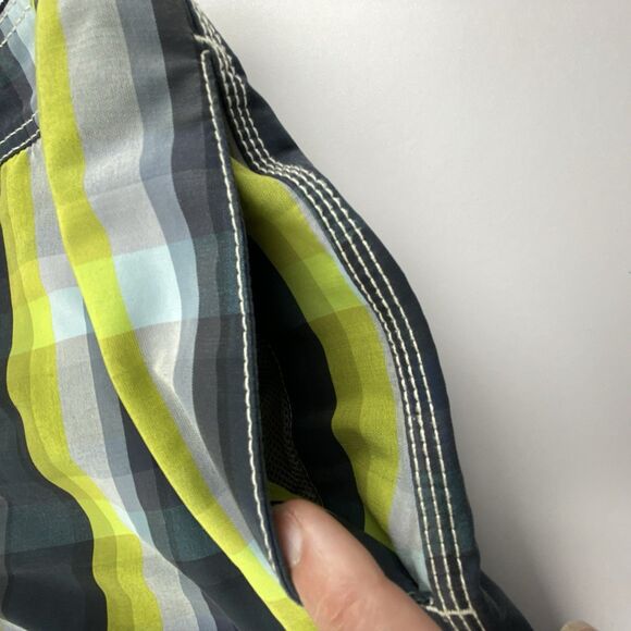 Tommy Bahama Relax Swim Trunks Mens L Green Blue Plaid Cargo Lined Preppy - Picture 12 of 13